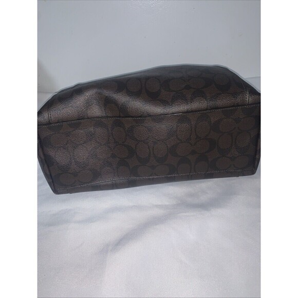 Women's Coach bag  Ava Chain Tote Signature Canvas in Brown/Black Authentic - Picture 13 of 15